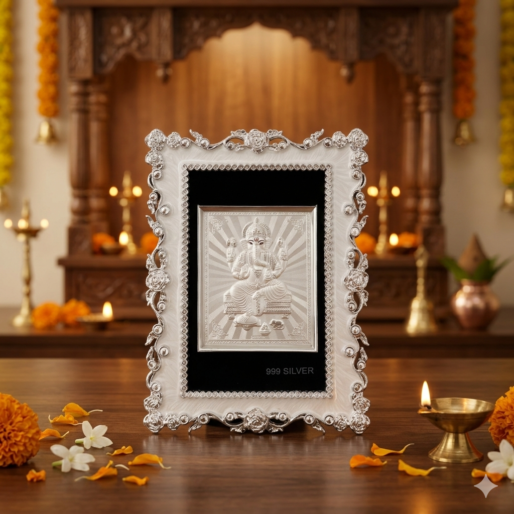 Ganpati Silver frame (best silver gift article)