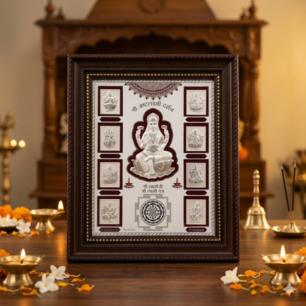 Asht lakshmi Silver frame (best silver gift article)