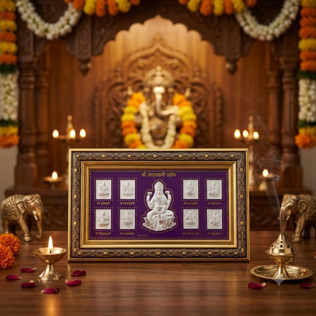 Asht lakshmi Silver frame (best silver gift article)