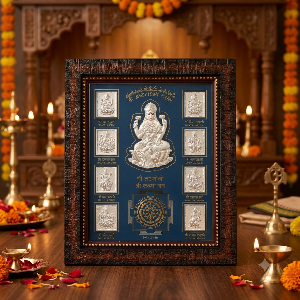 Asht lakshmi Silver frame (best silver gift article)