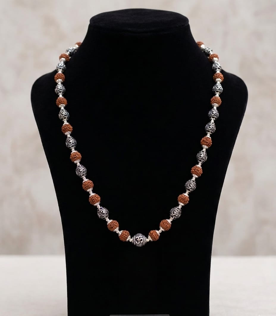 Silver rudraksha Mala