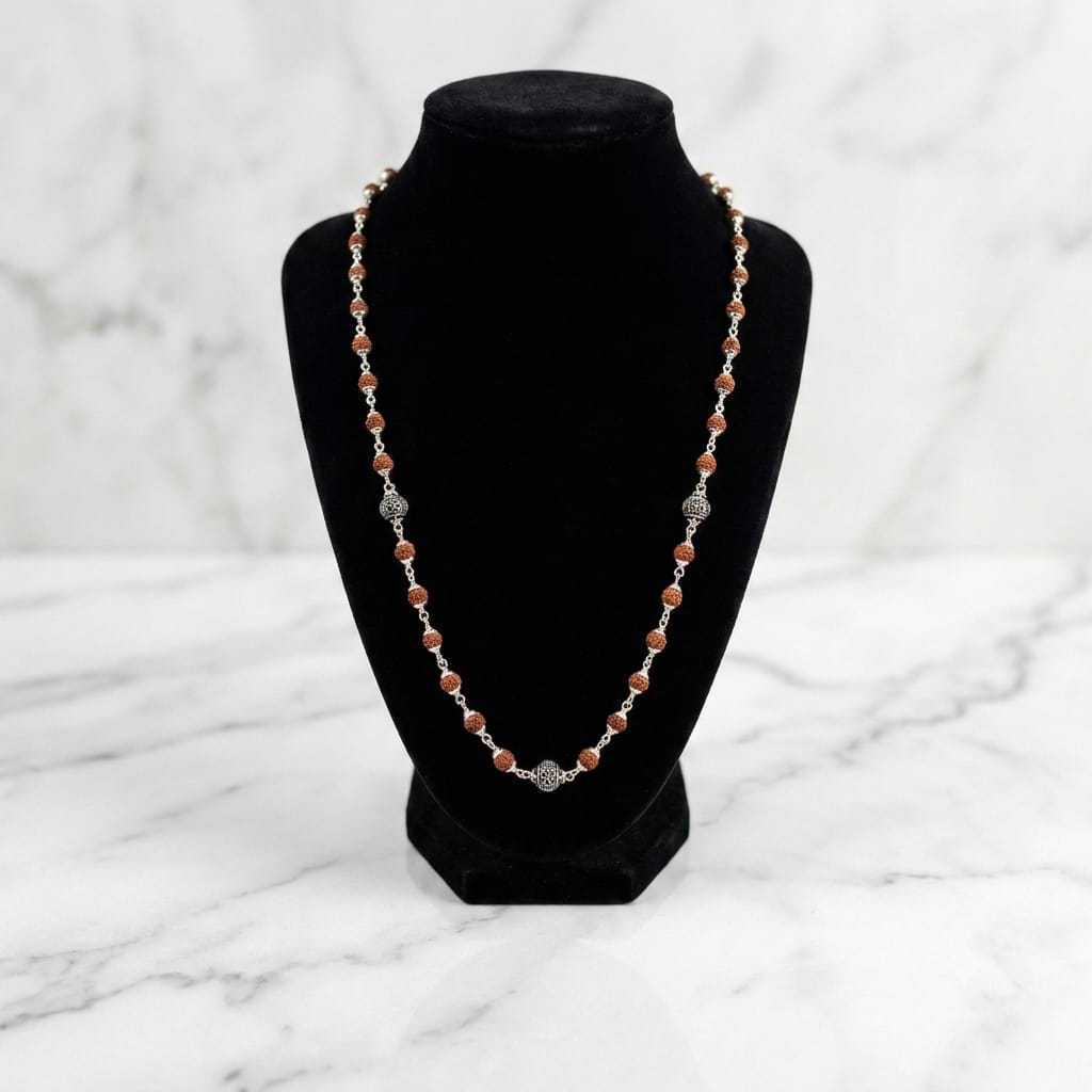 Silver rudraksha Mala