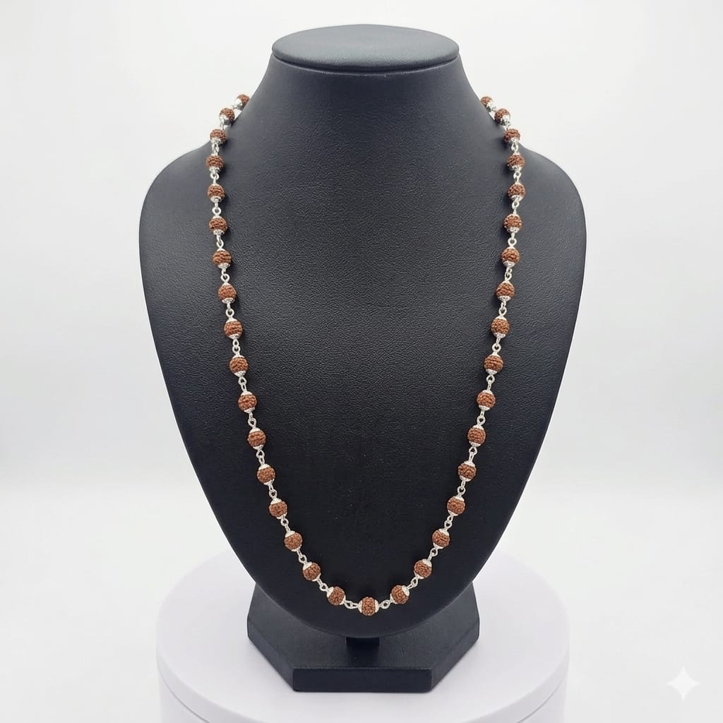 Silver rudraksha Mala