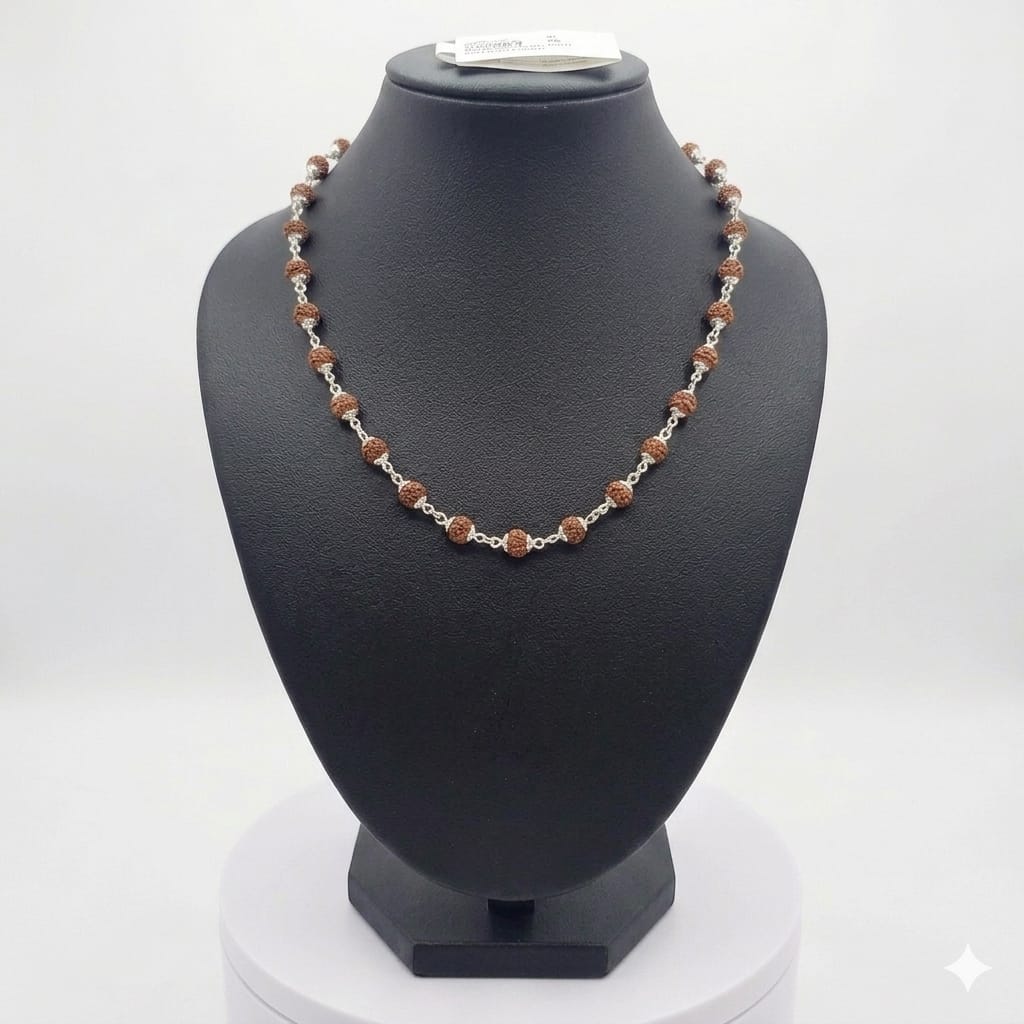 Silver rudraksha Mala