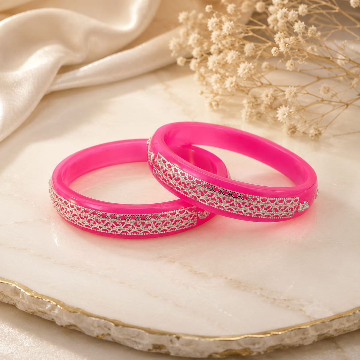 STERLING SILVER FANCY BANGALES